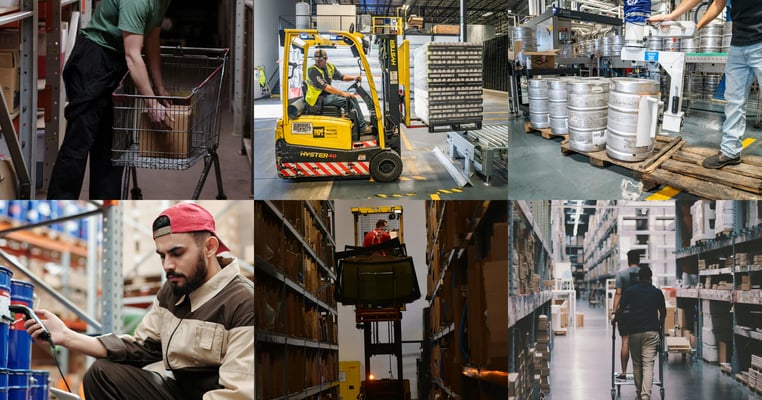 Warehouse worker collage